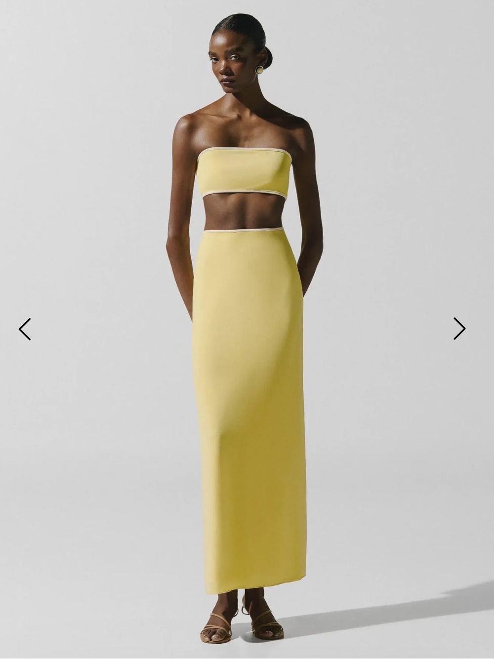 Baobab Collection Mambo Maxi Lemon Yellow  Giallo Chiaro Strapless Maxi Dress XS